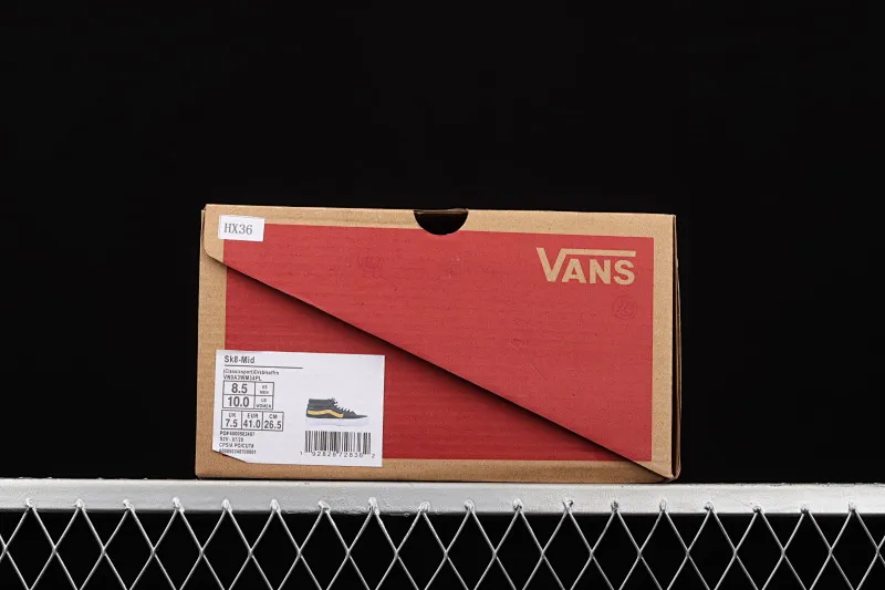 All categories Vans Vans series Vans Mid Vans China Vans Sk8-Mid blue and yellow contrast stitching mid-top retro classic canvas skateboard shoes VN0A3WM34PL